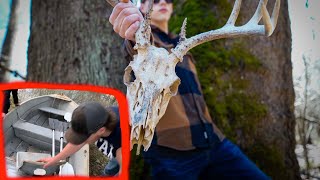 SHED HUNTING my FLOODED FARM!!! (USED MY BOAT)