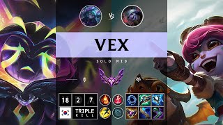 Vex Mid vs Tristana: Triple Kill, Godlike - KR Master Patch 14.15