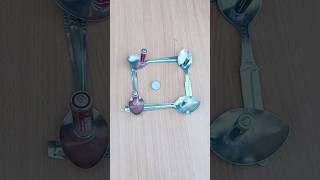 coin battery and spoon spin experiment real and fake #shortsfeed #shorts