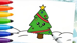 Drawing A Cute Christmas Tree | Fun Easy Drawings For Kids