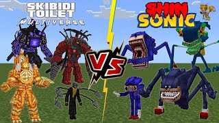 Shin Sonic VS Skibidi Toilet Multiverse Titans [Drill Man, Clock Man] 🆚 [Sonic Tapes Chaos]