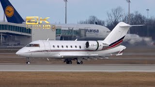 Bombardier Challenger 650 from NetJets Europe CS-CLA arrival at Munich Airport MUC EDDM