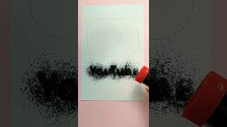 🔴⚫Painting Youtube Logo with Glitter #art #satisfying #painting #youtubeshorts #youtube #diy #craft