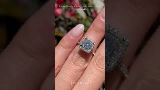 Princess Cut Halo Style Moissanite Engagement Ring #engagmentring #ringgoals #ytshort #yt