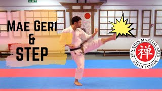 How to kick Mae Geri and step