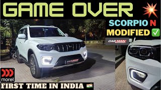 SCORPIO N Headlights UPGRADE Bi-LED Quad PROJECTOR Setup 😍✨ Premium Audio 🔊| CAR MAN INDIA