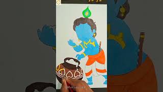 DIY Shree Krishna || Painting || Tutorial 😊☺️ #prithvicraft #diy #viral #shorts #short