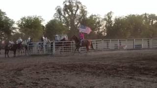 Princess and Emily with flag