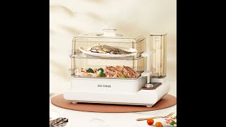 1500W 2 tiers electric food steamer with outer watertank