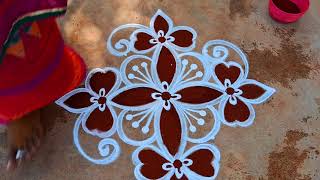 Simple padi kolam flower design3*3 maasi madham special kolangal simple pandaga muggulu