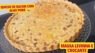 Deliciosa QUICHE DE BACON E ALHO PORÓ: Uma RECEITA Irresistível! Torta Salgada