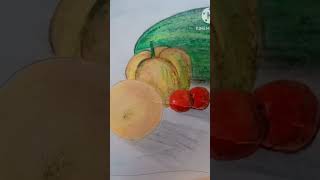 vegetable arts with pencil colour#short video#YouTube short#preeti art's  like share and subscribe