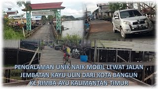 PENGALAMAN UNIK NAIK MOBIL LEWAT JALAN JEMBATAN KAYU ULIN DARI KOTA BANGUN KE RIMBA AYU KALTIM