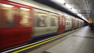 Eastbound train, District and Circle Line, Embankment Tube Station, Villiers Steet, London