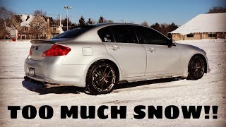 TRYING TO DRIFT MY G37 SEDAN IN THE SNOW!!