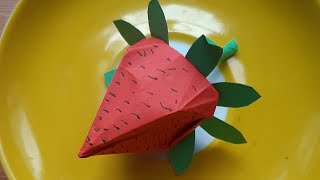 Як зробити орігамі Полуницю покроково майстер клас - Strawberry Origami Tutorial Step By Step