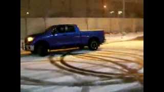 Toyota Tundra donuts on snow