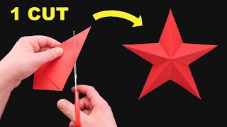 Perfect shape Paper Star in ONE CUT! Easy paper star   DIY