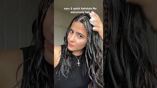 easy & quick hairstyle for curly wavy hair | #curlyhair #hairstyles #shorts