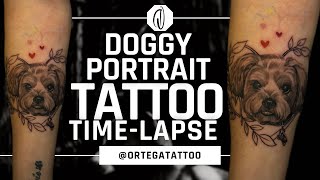 TATTOO TIME-LAPSE #100 | DOGGY PORTRAIT GREY WASH