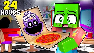 Surviving 24 Hours in SMILING CRITTERS PIZZERIA in Minecraft!