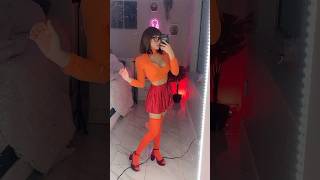 Wait for it.. my dad wasn’t happy about this one😭 #cosplay #velma #halloween #costume