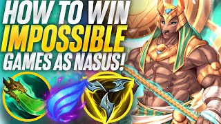 How to win IMPOSSIBLY HARD games as Nasus! | Carnarius | League of Legends