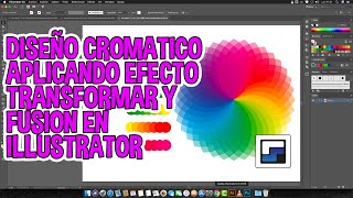 Diseño Cromático aplicando efecto transformar y fusión en Illustrator.