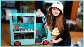 Our Generation Sweet Stop ICE-CREAM Truck 🍦American Girl Doll Ice Cream Truck review+Funny Story 🤭🤡