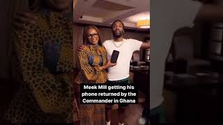 Meek Mill Getting His Phone Return By The Commander In Ghana #meekmill #commander #ghana