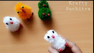 Small Woolen Birds Making Idea// Woolen Craft// Diy bird's craft// unn craft idea