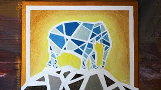 How to Paint a GEOMETRIC MOSAIC ELEPHANT