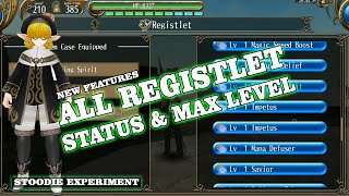 [Toram Online] New Registlet | Status & Max Level