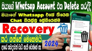 How To Recover Deleted Whatsapp Account Chat Messages 2024 | Whatsapp Chat Recovery | Sri Network