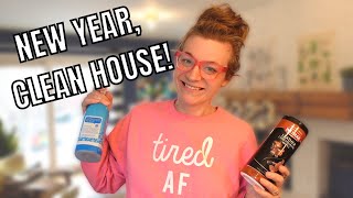 NEW YEARS SPEED CLEAN WITH ME! DEEP CLEANING & UNDECORATING MY CHRISTMAS DECOR!