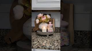 Kitchen counter tray styling. Valentine's day edition 💕