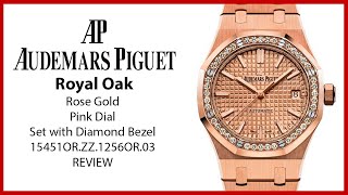 ▶ Audemars Piguet Royal Oak Rose Gold Diamond Pink Dial 15451OR.ZZ.1256OR.03  - REVIEW