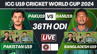 Pakistan U19 vs Bangladesh U19 live match today||ICC U1919 world cup 2024|super sixes group 1 match