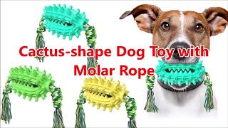 Cactus-shape Dog Toy with Molar Rope, pet toys, dog toys, dog supplies, pet supplies, dog molar toys