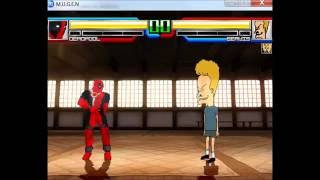 MUGEN Deadpool (me) VS Beavis & Butthead