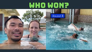 Swimming Challenge Husband and Wife | Swimming Pool