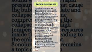 What is Sonoluminescence?