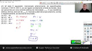 MABA CONCURSOS  -   CORRENTE ELÉTRICA E RESISTÊNCIA  - POLÍCIA CIVIL - SP 2023 - Com prof. Cristiano