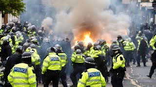 UK PROTESTS/RIOTS - Violence in Southport, Leeds, London, Belfast, Rotherham