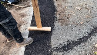 Reparando asphalt en una casa fácil y rápido primero proyecto pequeño