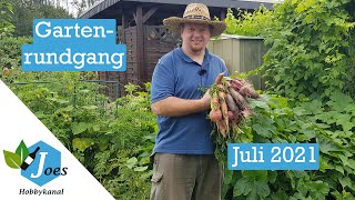 Ausführlicher Gartenrundgang Juli 2021 – Ernte und Tomatendesaster