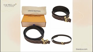 Louis Vuitton Damier Ebene Initiales 25MM Belt Sz. 90/36 | The Relux