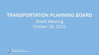 TPB Meeting - October 18, 2023