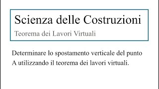 Calcolo dello spostamento di un punto con il teorema dei lavori virtuali