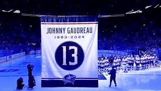 Banner Raising Ceremony 13 tribute for Johnny Gaudreau | Blue Jackets vs Panthers 2024 NHL Highlight